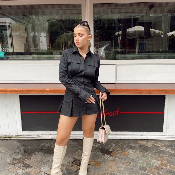 District Gals Black Button Up Dress - Picture 5 of 5